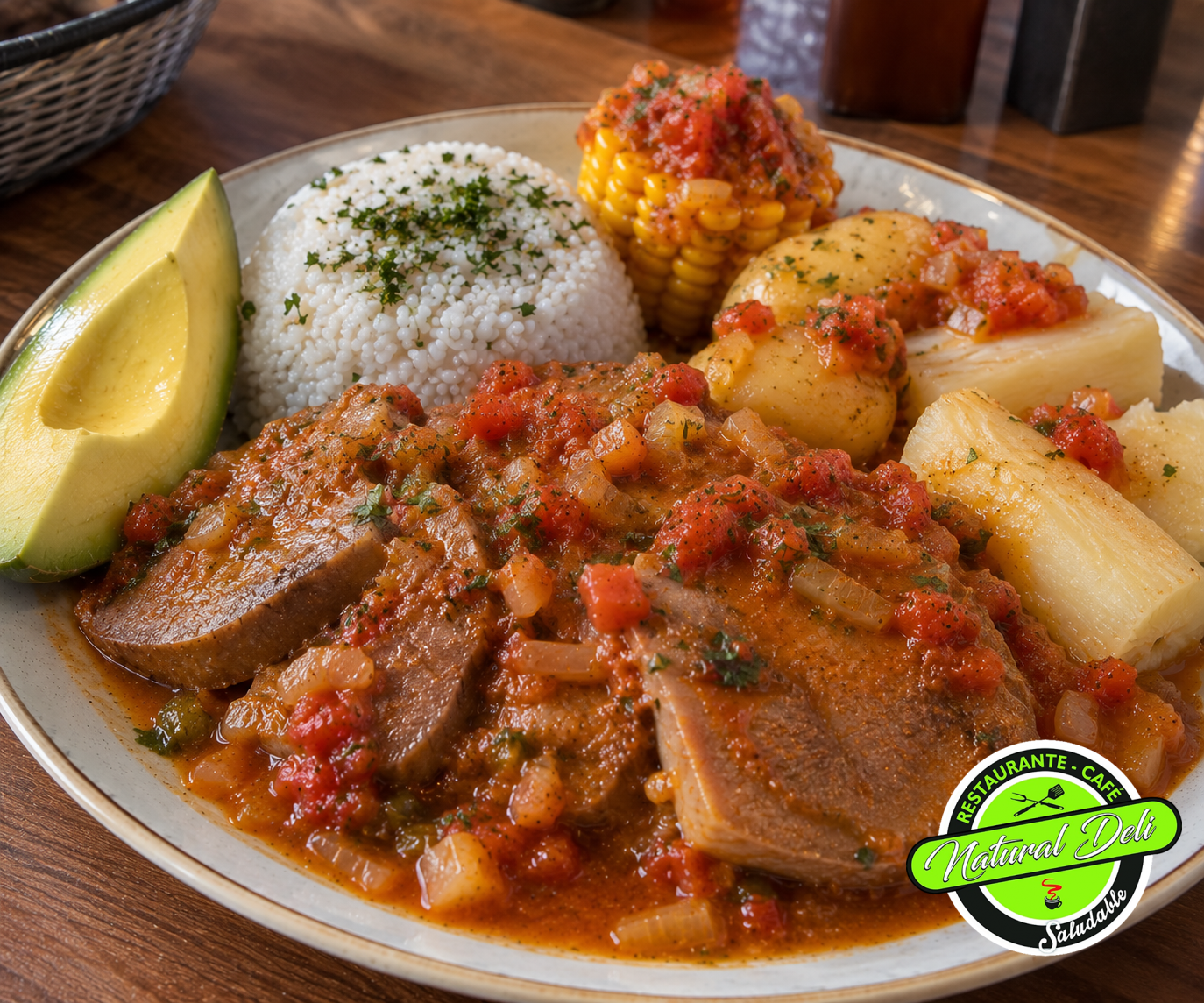 Lengua en salsa criolla Natural Deli - Restaurante saludable Bogotá
