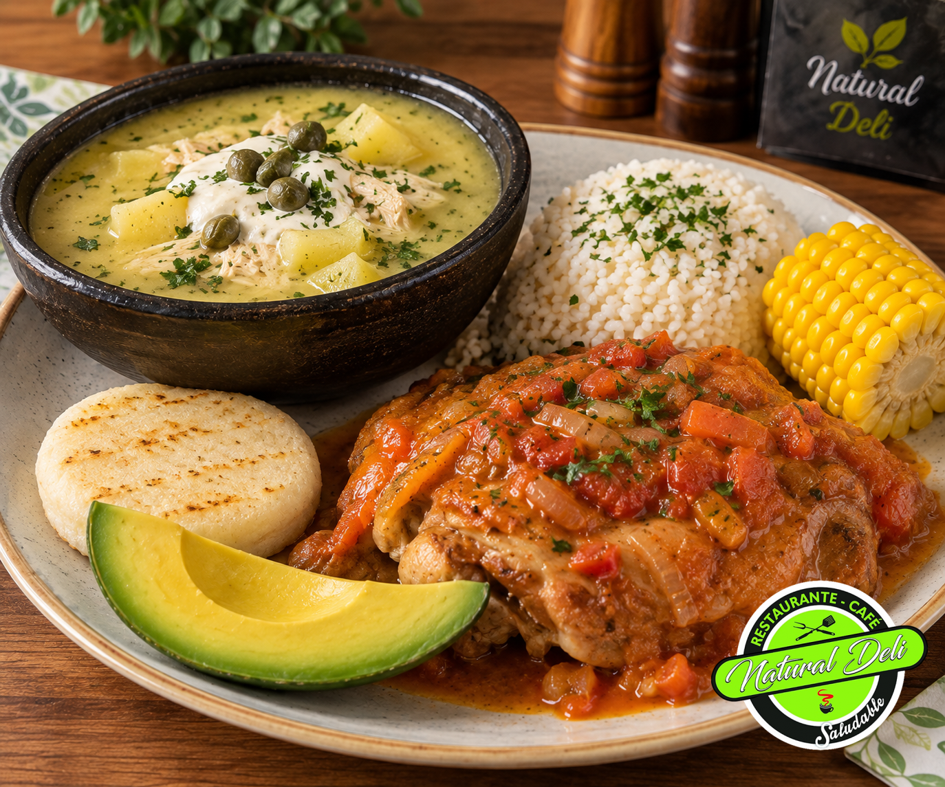 ajiaco santafereño - natural deli Natural Deli - Restaurante saludable Bogotá