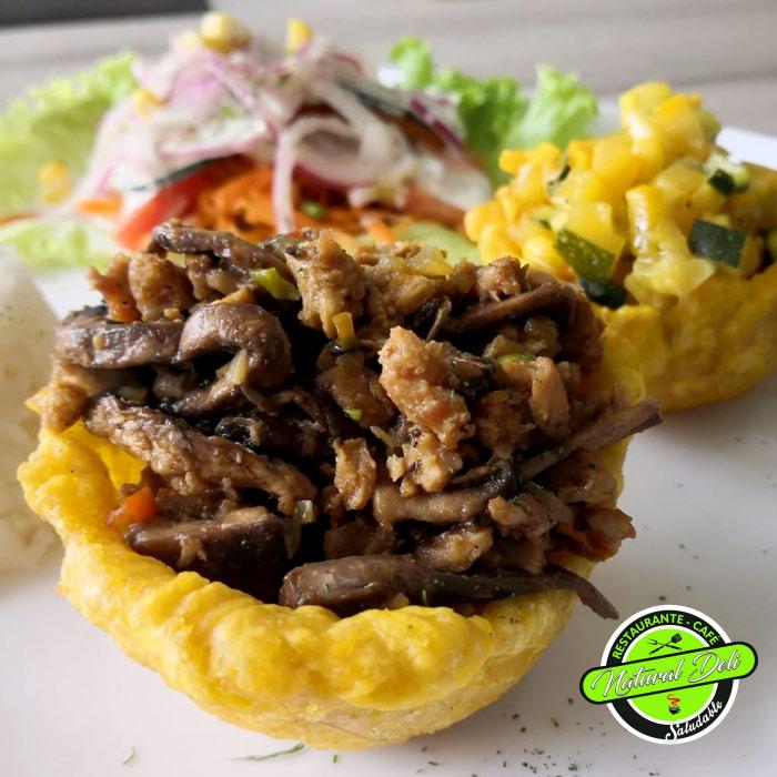 canastillas-patacon-vegetarianas Arroz Shangai - Menú Vegetariano - Natural Deli - Restaurante Saludable Bogotá