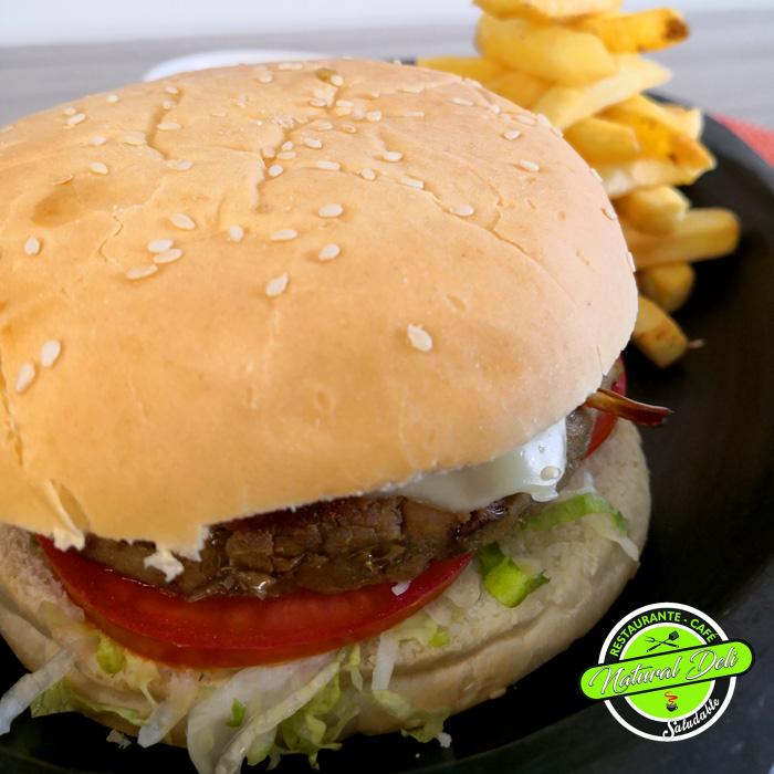 Hamburguesa lentejas - menú vegetariano - Natural Deli Restaurante Saludable Bogotá
