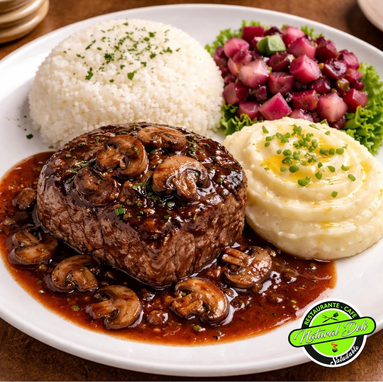 res-en-salsa-de-vino-tinto-y-champiñon-natural-deli Pierna pernil shangai - Menú - Natural Deli - Restaurante saludable en Bogotá