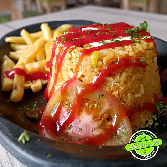 ARROZ-CON-POLLO Ropa vieja al gratin - Natural Deli Restaurante Saludable Bogotá